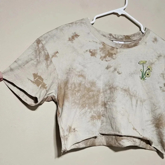 Empyre Crop Top Womens Large Tie Dye Crew Neck Short Sleeve 100% Cotton Skater - Picture 6 of 7